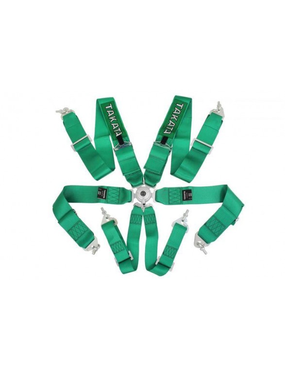 Sports Belts 6p 3 "Green - Takata Replica harness