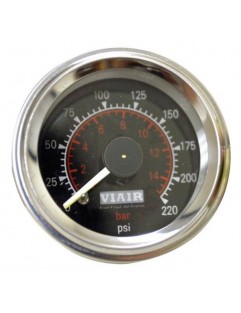 Dobbelt VIAIR 2 "sort manometer - oplyst