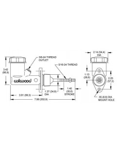 Clutch master cylinder with a tank Wilwood 0.625 "