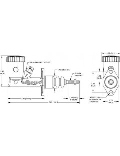 Clutch master cylinder with a reservoir Wilwood GS Compact 0.75 "