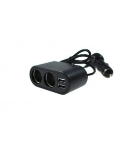 Rozdzielacz gniazda zapalniczki 12-24V + 2xUSB 2.1A