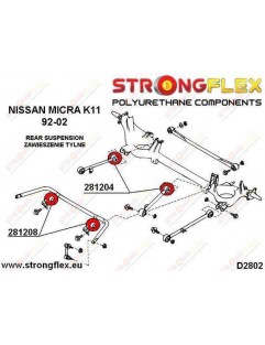 Rear suspension upper rod bush - beam mounting