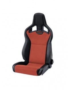 RECARO Cross Sportster CS SAB stol med varme Kunstlæder sort / Dinamica rød
