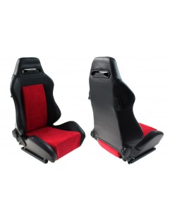 Sports seat R-LOOK Leather Black Red