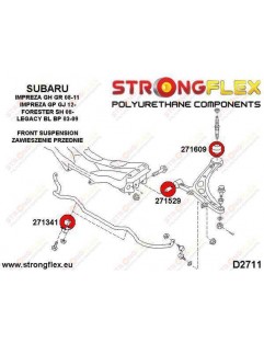 Front wishbone front bush