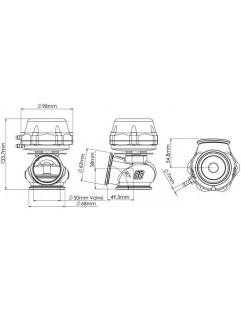 Turbosmart Wastegate 50MM 1.0 Bar Pro-Gate Sort ydre