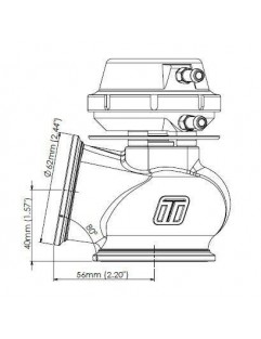 Turbosmart Wastegate 50MM 1.0 Bar Pro-Gate Lite Sort ekstern