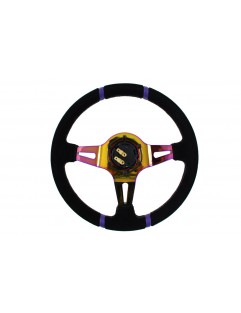 Steering wheel SLIDE 350mm Offset: 80mm Suede Neochrome