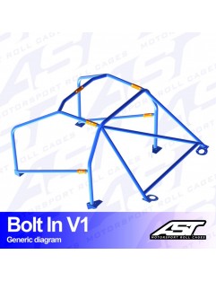 AUDI A3 / S3 (8L) 3-door Hatchback FWD roll cage bolted to V1