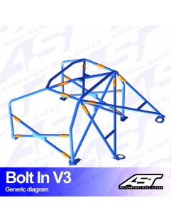 AUDI A3 / S3 (8L) 3-door Hatchback FWD roll cage bolted to V3