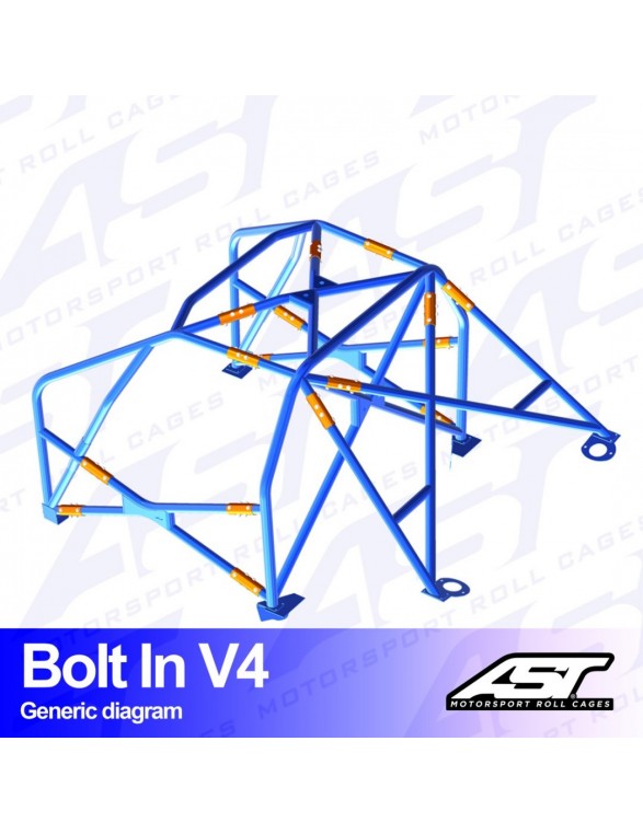 Roll cage AUDI A3 / S3 (8L) 3-door Hatchback Quattro bolted to V4