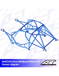 Nissan 370Z (Z34) roll cage 3-door Coupe multi-point welded in V4 NASCAR-door