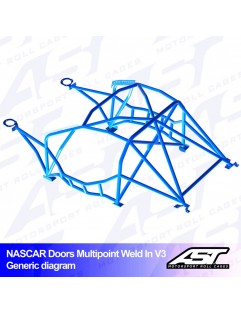 Nissan Silvia roll cage (S14) 2-door Coupe multi-point welded in V3 NASCAR-door