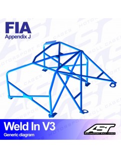 OPEL Astra (F) 3-door Hatchback roll cage welded to V3