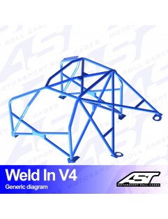 VW Lupo (6X) 3-door Hatchback roll cage welded to V4