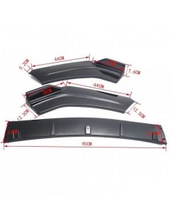 Universal front bumper splitter (3-piece) Black