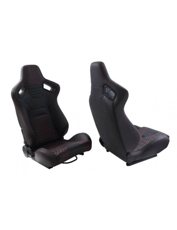 RACER Black Leather sports seat