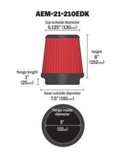 Conical filter AEM 21-210EDK 152MM