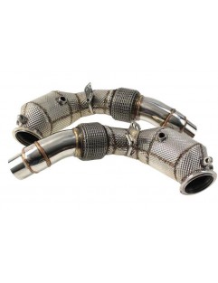 BMW F10 M5 F12 F13 M6 KAT downpipe with heat shield