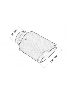 Lyddæmperhale 114 mm indgang 76 mm kulstof