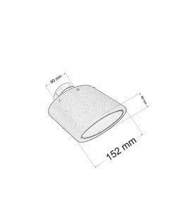 End of the silencer 82x152mm input 60mm Carbon