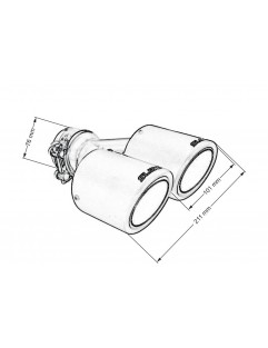 Double tip Muffler 101mm 76mm slide input