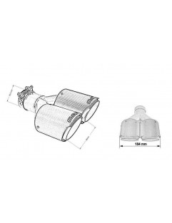 Double end of the silencer 89mm input 63,5mm slide