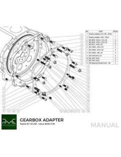 Adapter skrzyni biegów Toyota JZ 1JZ 2JZ- Toyota Altezza / Lexus IS200 J160 Aisin AZ6 (first gen.)