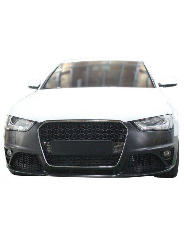 Zderzak przedni + Grill Chrom-Czarny Audi A4 B8 13-16 RS4 Style