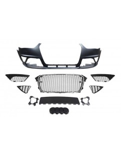Forkofanger + Grill Krom-Sort Audi A4 B8 13-16 RS4 Style