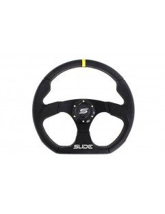 Steering wheel SLIDE 350mm Offset: 25mm Yellow leather