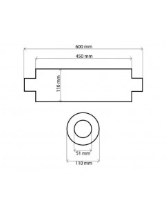 Tłumik Środkowy 51mm TurboWorks RS 304SS 450mm