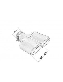 Dobbelt lyddæmperspids 2x89mm indgang 57mm kulstof L