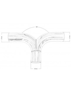 Exhaust tee 180 ° 51 / 63mm 304SS