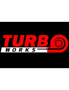 TurboWorks rött och vitt klistermärke
