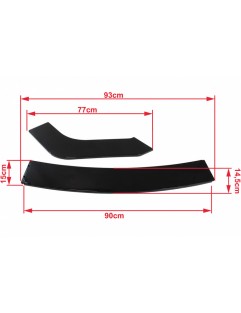 Universal front bumper splitter 3 pcs.