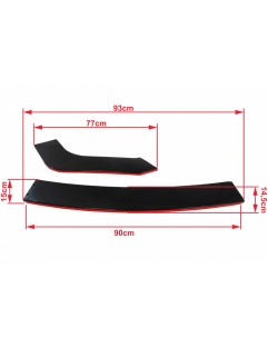 Universal front bumper splitter gloss black