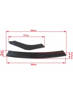 Universal front bumper splitter 3 pcs. Carbon Look