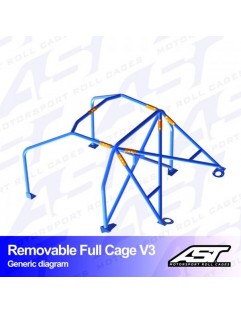 AUDI 100/200 (C3 Type44) Roll Cage 4 Door Sedan Quattro Detachable Full V3 Roll Cage