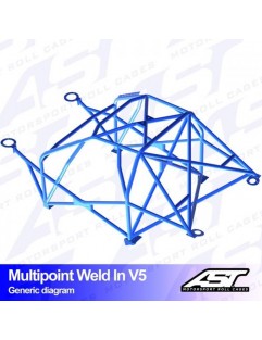 Roll bur AUDI A3 / S3 (8L) 3-dørs Hatchback Quattro multi-point svejset på V5