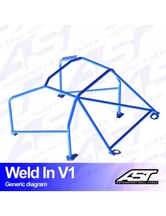 AUDI A3 / S3 (8L) Roll Cage 3 Door Hatchback FWD Svejset på V1