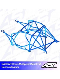 BMW (E30) 3-Series 4-door Sedan RWD roll cage multi-point welded in V5 NASCAR-door