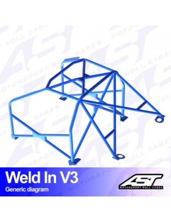 FIAT Panda roll cage (Type 141) 3-door Hatchback 4x4 welded to V3