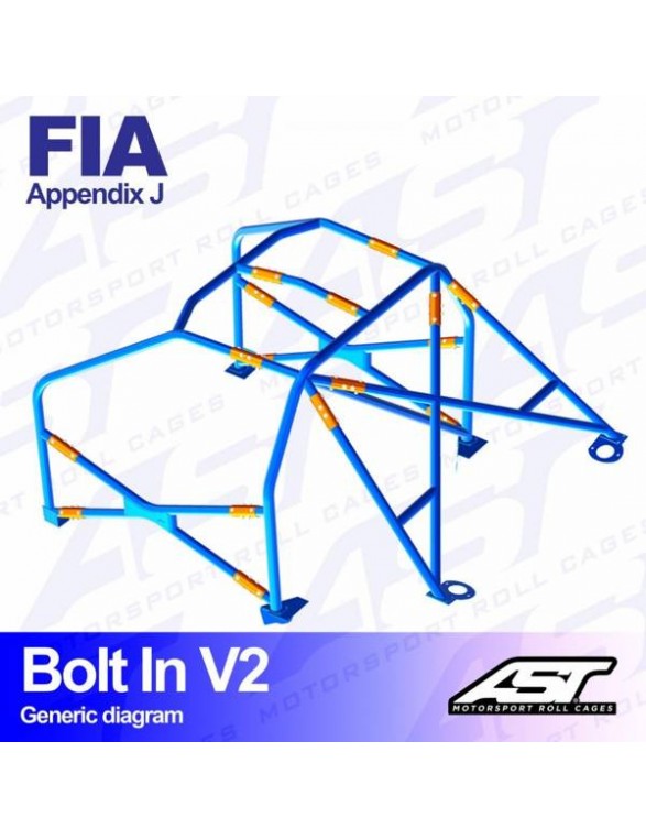 FIAT Uno roll cage (Type 146 / 2A) 3-door Hatchback FWD bolted to V2
