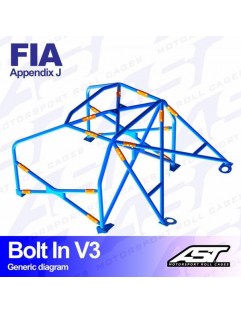 FIAT Uno roll cage (Type 146 / 2A) 3-door Hatchback FWD bolted to V3