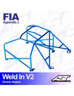 FORD Sierra roll bur (Mk1 / Mk2 / Mk3) 4-dørs Sedan RWD / 4x4 svejset i V2