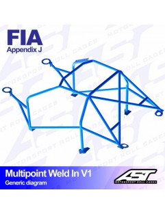 FORD Sierra roll cage (Mk1 / Mk2 / Mk3) 4-door Sedan RWD / 4x4 multi-point welded in V1