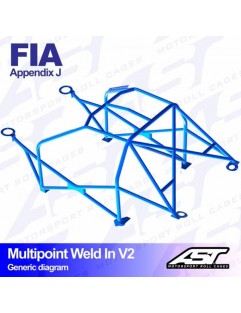 FORD Sierra roll cage (Mk1 / Mk2 / Mk3) 4-door Sedan RWD / 4x4 multi-point welded in V2