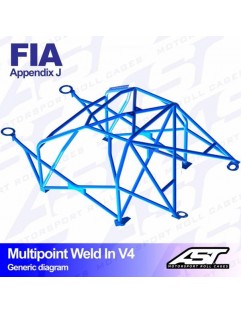 FORD Sierra roll cage (Mk1 / Mk2 / Mk3) 4-door Sedan RWD / 4x4 multi-point welded in V4