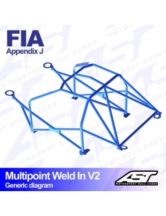 Roll cage FORD Escort (Mk3 / Mk4) 3-door Coupe multi-point welded in V2